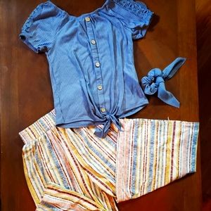 Girls Light Dress pant & shirt set